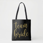 Tote Bag Parties scintillant d'or de l'équipe Bridesmaid Ba (Devant)