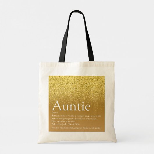 Tote Bag Parties scintillant d'or Glam meilleure jamais Tan (Dos)