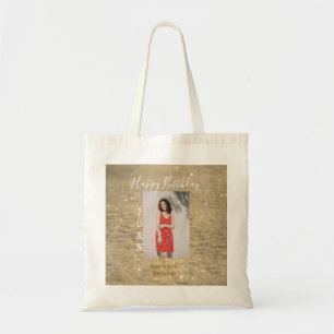 Tote Bag Parties scintillant d'or heureux 15e anniversaire