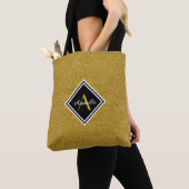 Tote Bag Parties scintillant d'or monogramme (De près)