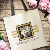 Tote Bag Parties scintillant d'or Patinage sur glace noir b