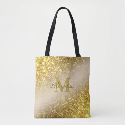 Tote Bag Parties scintillant d'or personnalisée Fourre-tout (Devant)