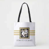 Tote Bag Parties scintillant d'or personnalisée Patinage su (Devant)