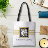 Tote Bag Parties scintillant d'or personnalisée Patinage su