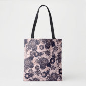 Tote Bag Parties scintillant d'or Rose Girly Navy Illustrat (Devant)