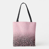 Tote Bag Parties scintillant d'or Rose noir tendance Leopar (Dos)