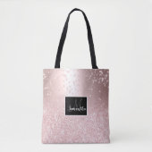 Tote Bag parties scintillant d'or rose ombre métallique sci (Devant)