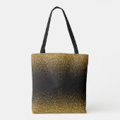 Tote Bag Parties scintillant d'or sur style mode noir (Dos)