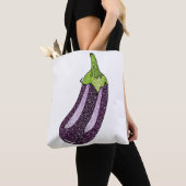 Tote Bag Parties scintillant Eggplant (De près)