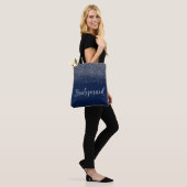 Tote Bag Parties scintillant en argent bleu marine Mariage  (Sur le modèle)