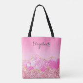 Tote Bag Parties scintillant en or rose personnalisé Brides (Dos)