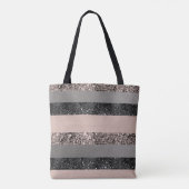 Tote Bag Parties scintillant floue Glam Stripes #1 (Dos)