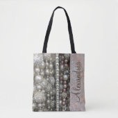 Tote Bag Parties scintillant Glam perles d'argent personnal (Devant)