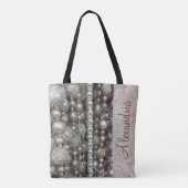 Tote Bag Parties scintillant Glam perles d'argent personnal (Dos)