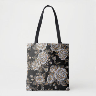 Tote Bag Parties scintillant Gold Floral : Étincelle Vintag