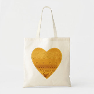Tote Bag Parties scintillant Gold Heart Mariage