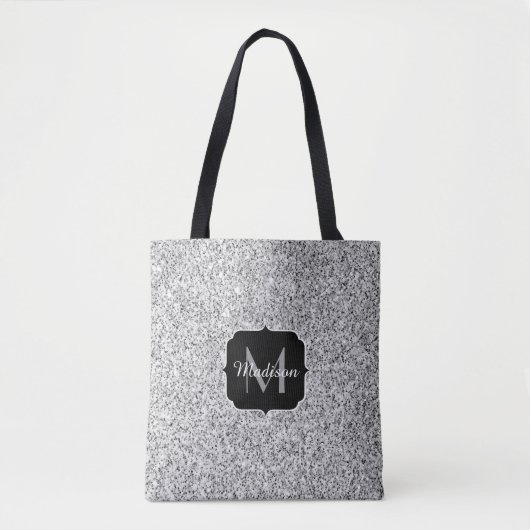Tote Bag Parties scintillant gris argent scintille Monogram (Devant)