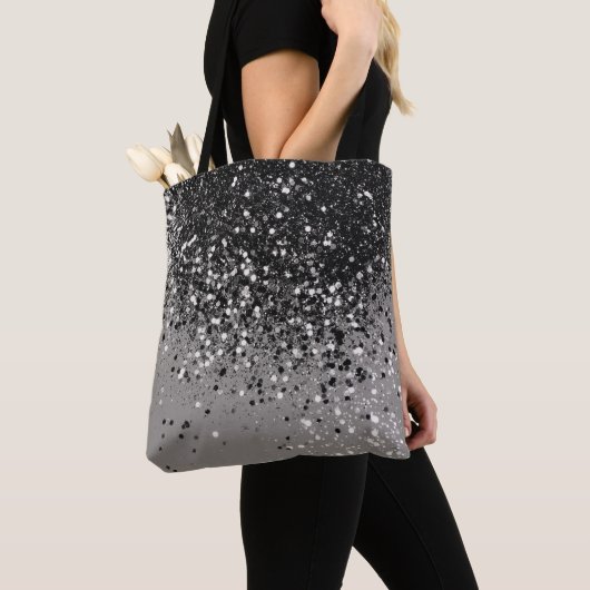 Tote Bag Parties scintillant gris argenté #1 #brillant (De près)