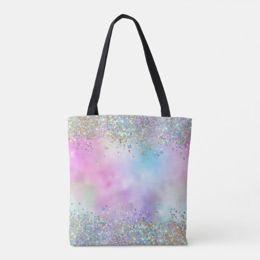 Tote Bag Parties scintillant holographique Rainbow Pastels  (Dos)