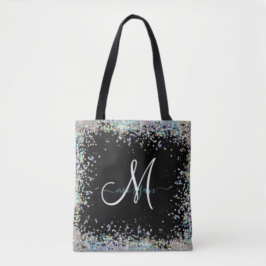 Tote Bag Parties scintillant holographique Rainbow Pastels (Devant)