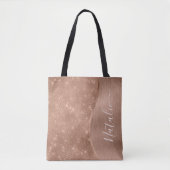 Tote Bag Parties scintillant métal Rose or personnalisé (Devant)