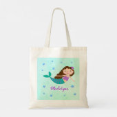 Tote Bag Parties scintillant mignonne mauve de sirène perso (Dos)