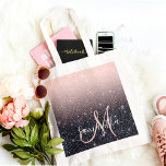 Tote Bag Parties scintillant moderne noire et rose Étincell<br><div class="desc">Parties scintillant moderne noire et rose Étincelles Nom</div>