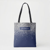 Tote Bag Parties scintillant Monogram Navy Blue Silver Glam (Devant)