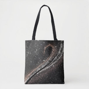 Tote Bag Parties scintillant noire chic moderne élégant