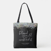 Tote Bag Parties scintillant Noire Elle Croyait Qu'Elle Pou (Dos)