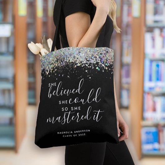 Tote Bag Parties scintillant Noire Elle Croyait Qu'Elle Pou
