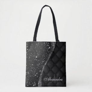 Tote Bag Parties scintillant noire et Parties scintillant