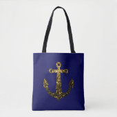 Tote Bag Parties scintillant or faux brillant Ancre bleu ma (Devant)