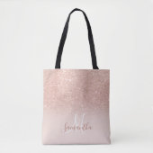 Tote Bag Parties scintillant or rose chic noir bloc rose (Devant)