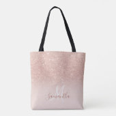 Tote Bag Parties scintillant or rose chic noir bloc rose (Dos)