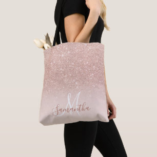 Tote Bag Parties scintillant or rose chic noir bloc rose