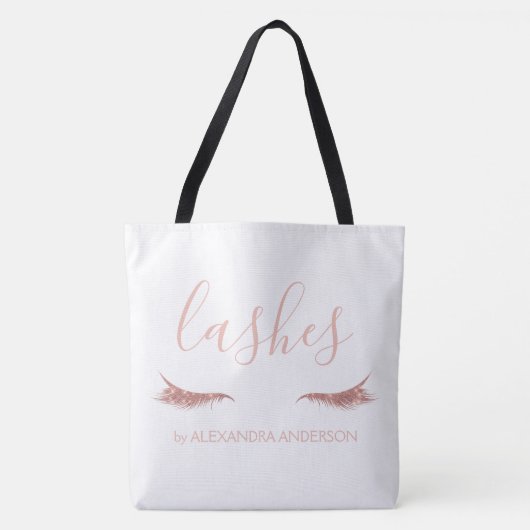 Tote Bag Parties scintillant or rose et extension Eyelash (Devant)