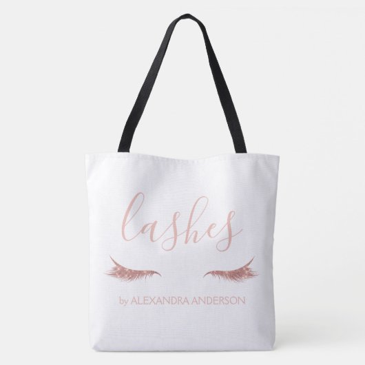 Tote Bag Parties scintillant or rose et extension Eyelash (Dos)