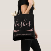 Tote Bag Parties scintillant or rose et extension Eyelash (De près)