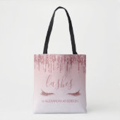 Tote Bag Parties scintillant or rose et extension Eyelash (Devant)