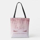 Tote Bag Parties scintillant or rose et extension Eyelash (Dos)