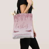 Tote Bag Parties scintillant or rose et extension Eyelash (De près)
