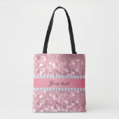 Tote Bag Parties scintillant rose Bokeh et Diamonds Personn (Devant)