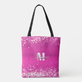 Tote Bag Parties scintillant rose chaud Bokeh Monogramme (Dos)