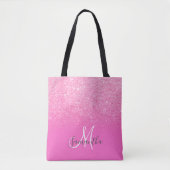 Tote Bag Parties scintillant rose clair chic bloc ombre mon (Devant)