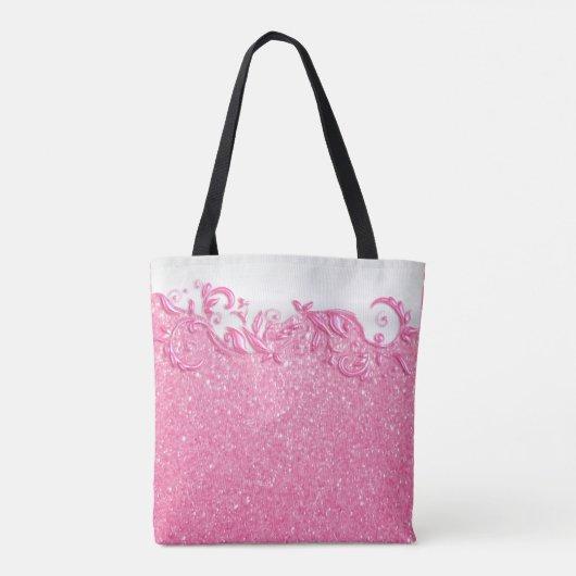 Tote Bag Parties scintillant rose douce et blanche (Dos)