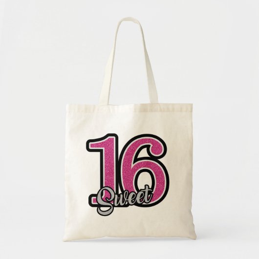 Tote Bag Parties scintillant Rose Et Gris (Devant)