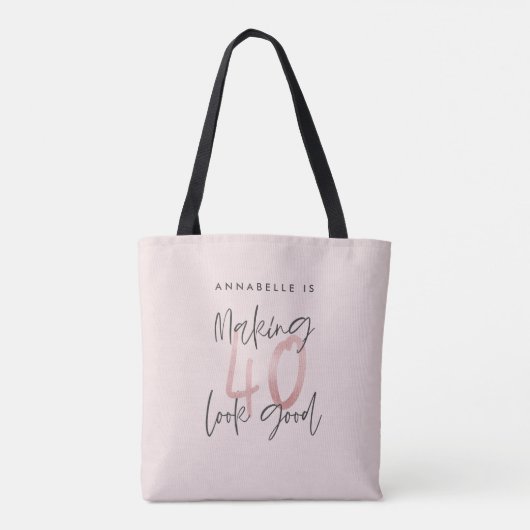 Tote Bag parties scintillant rose fusée moderne design 40e  (Dos)