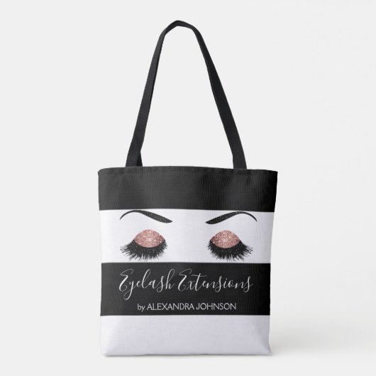Tote Bag Parties scintillant rose or brillant Eyelash Exten (Dos)
