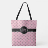 Tote Bag Parties scintillant rose pâle Polka Point Monogram (Devant)